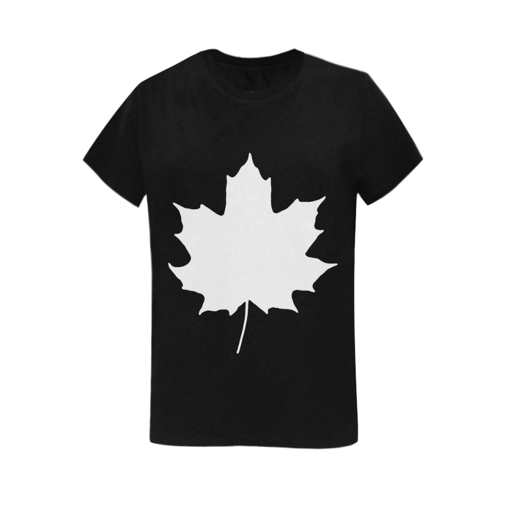 Maple Leaf Canada Autumn White Fall Flora Season Women's T-Shirt in USA Size (Two Sides Printing)