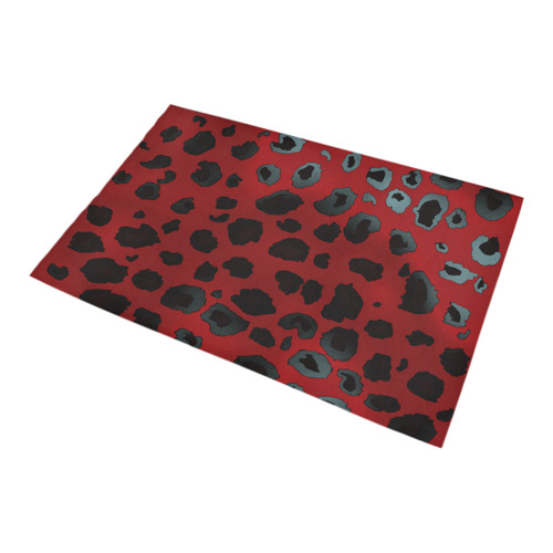 red and black leopard Bath Rug 20''x 32''