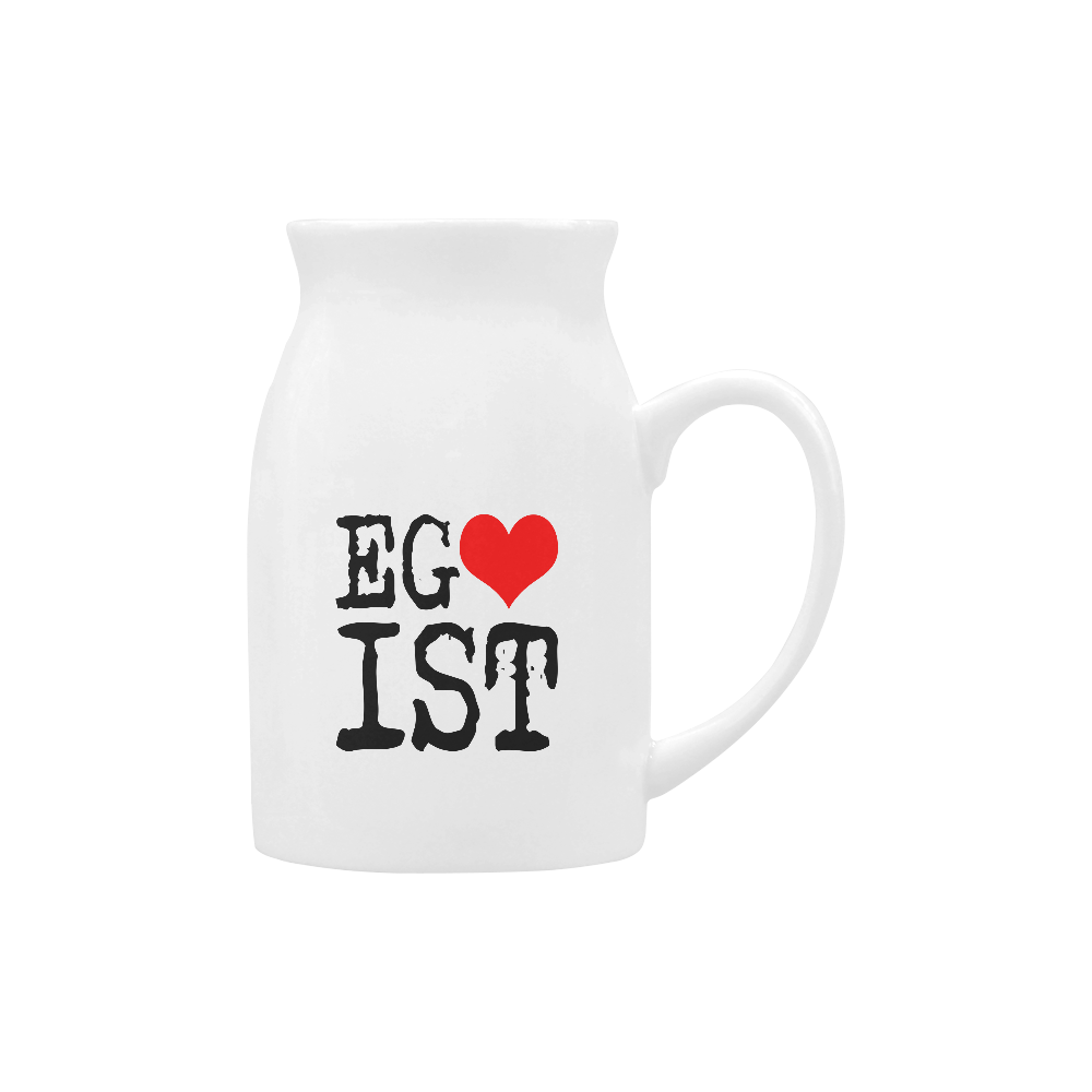 Egoist Red Heart Black Funny Cool Laugh Chic Milk Cup (Large) 450ml
