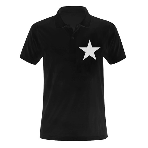 White Star Patriot America Symbol Cool Trendy Men's Polo Shirt (Model T24)