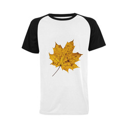 Maple Leaf Canada Autumn Yellow Fall Flora Cool Men's Raglan T-shirt (USA Size) (Model T11)