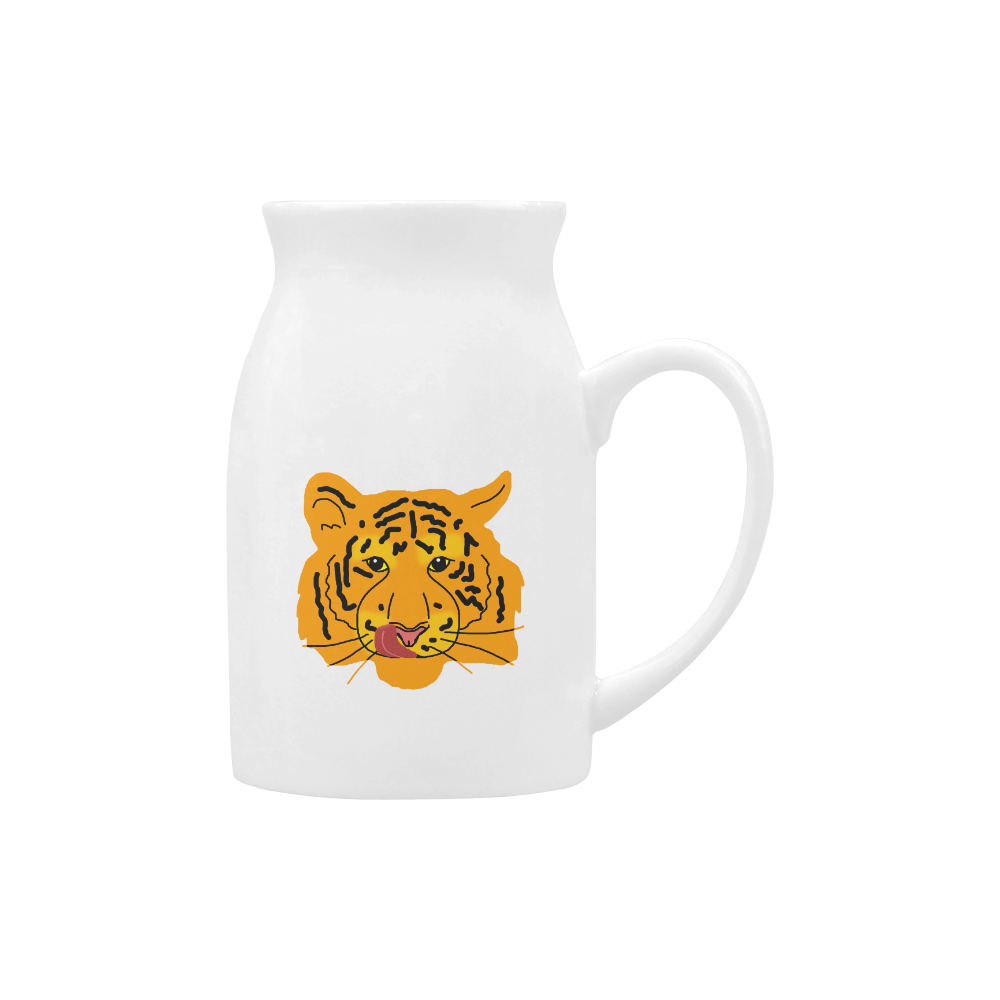 Funny Clever Cunning Wild Tiger Cat Animal Cute Milk Cup (Large) 450ml