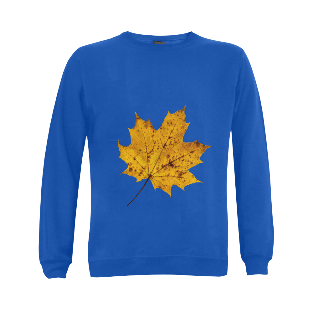 Maple Leaf Canada Autumn Yellow Fall Flora Cool Gildan Crewneck Sweatshirt(NEW) (Model H01)