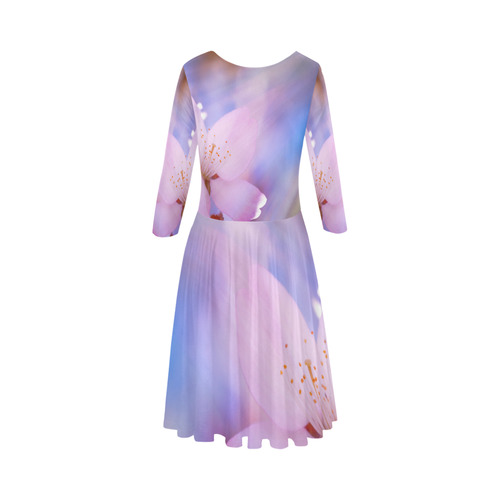 Sakura Cherry Blossom Spring Heaven Light Beauty Elbow Sleeve Ice Skater Dress (D20)