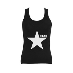 White Star Patriot America Symbol Freedom Strong Women's Shoulder-Free Tank Top (Model T35)