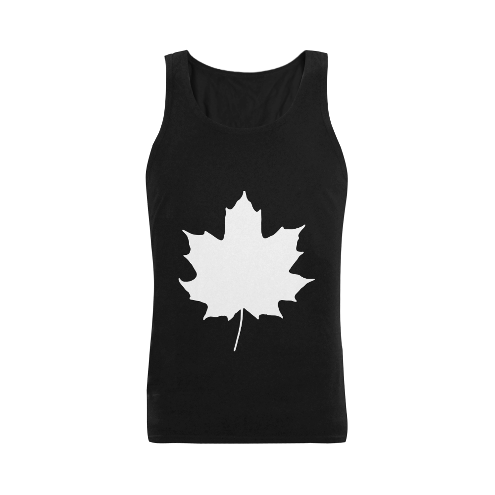 Maple Leaf Canada Autumn White Fall Flora Season Plus-size Men's Shoulder-Free Tank Top (Model T33)