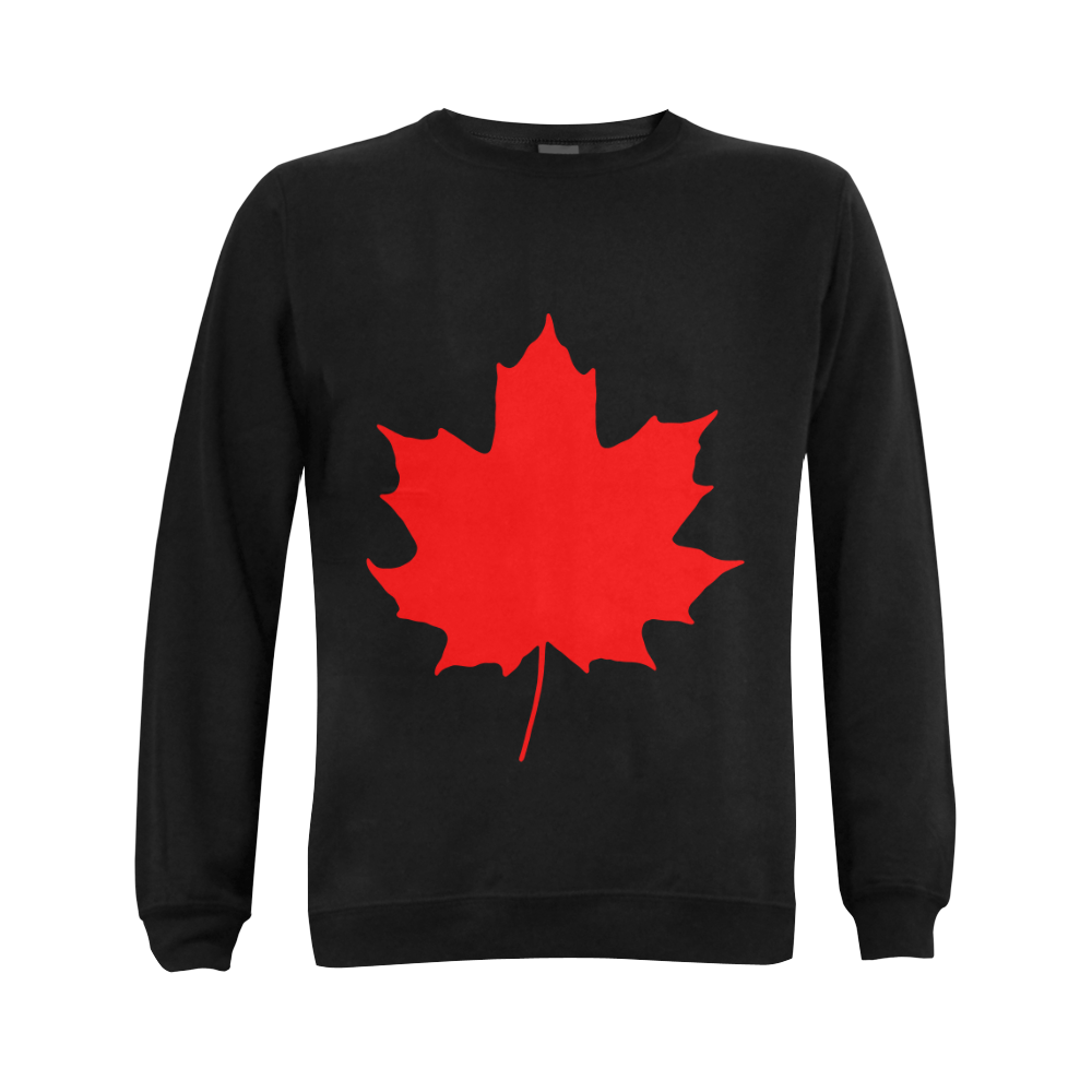 Maple Leaf Canada Autumn Red Fall Flora Beautiful Gildan Crewneck Sweatshirt(NEW) (Model H01)
