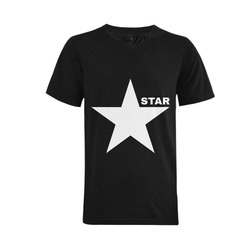 White Star Patriot America Symbol Freedom Strong Men's V-Neck T-shirt  Big Size(USA Size) (Model T10)