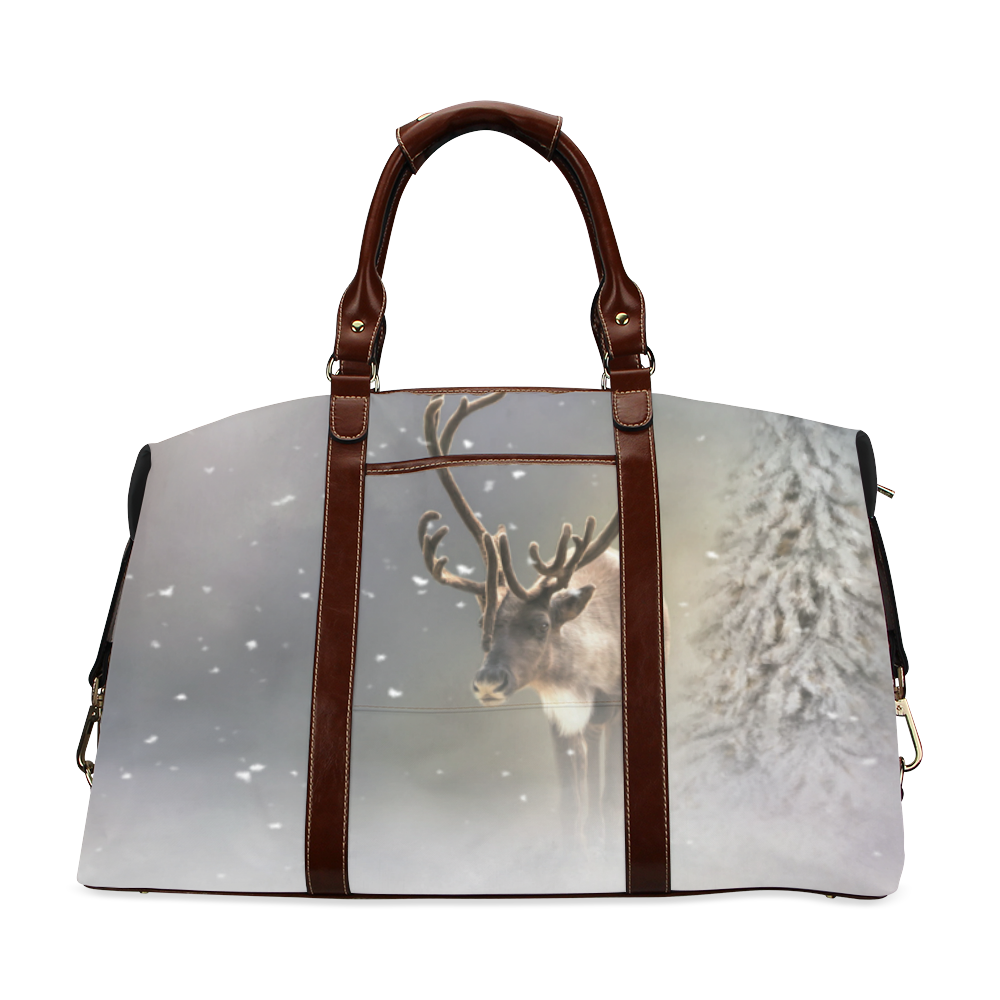 Santa Claus Reindeer in the snow Classic Travel Bag (Model 1643) Remake