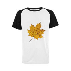 Maple Leaf Canada Autumn Yellow Fall Flora Cool Men's Raglan T-shirt Big Size (USA Size) (Model T11)