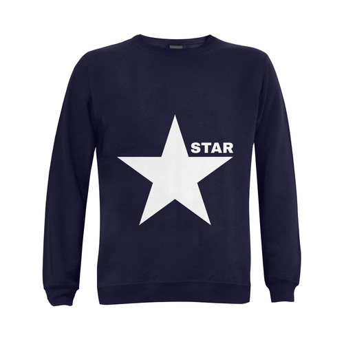 White Star Patriot America Symbol Freedom Strong Gildan Crewneck Sweatshirt(NEW) (Model H01)