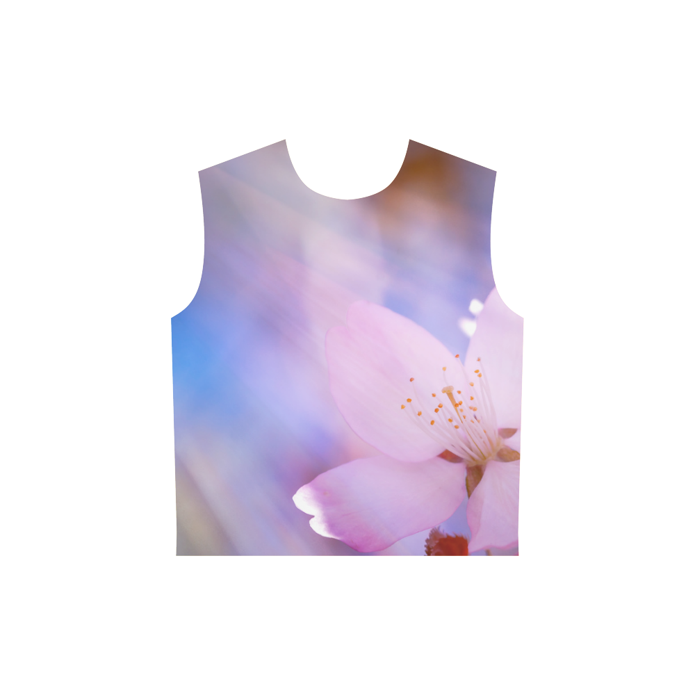 Sakura Cherry Blossom Spring Heaven Light Beauty All Over Print Sleeveless Hoodie for Women (Model H15)