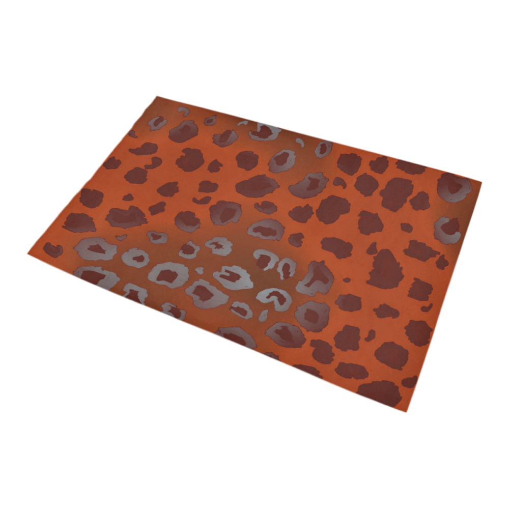orange leopard Bath Rug 20''x 32''