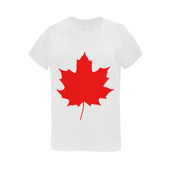 Maple Leaf Canada Autumn Red Fall Flora Beautiful Women's T-Shirt in USA Size (Two Sides Printing)