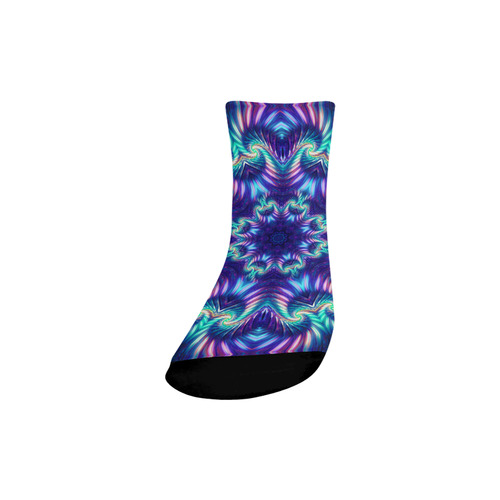 Fractal Mandala Rainbow Quarter Socks