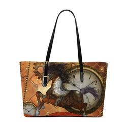 Steampunk, awesome steampunk horse Euramerican Tote Bag/Large (Model 1656)