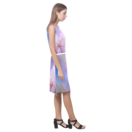 Sakura Cherry Blossom Spring Heaven Light Beauty Eos Women's Sleeveless Dress (Model D01)