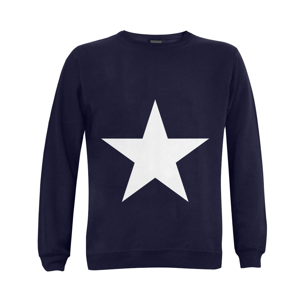 White Star Patriot America Symbol Cool Trendy Gildan Crewneck Sweatshirt(NEW) (Model H01)