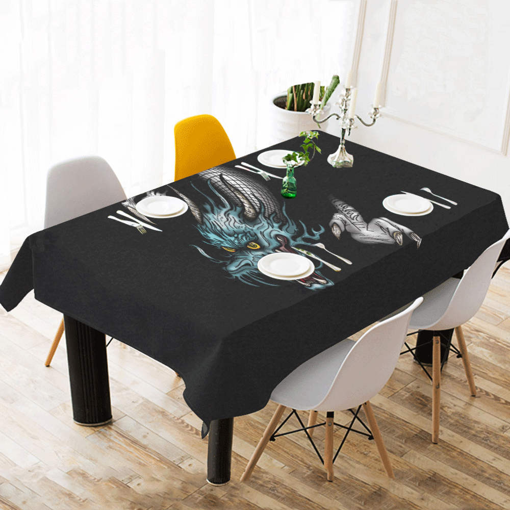 Dragon Soar Cotton Linen Tablecloth 60"x120"