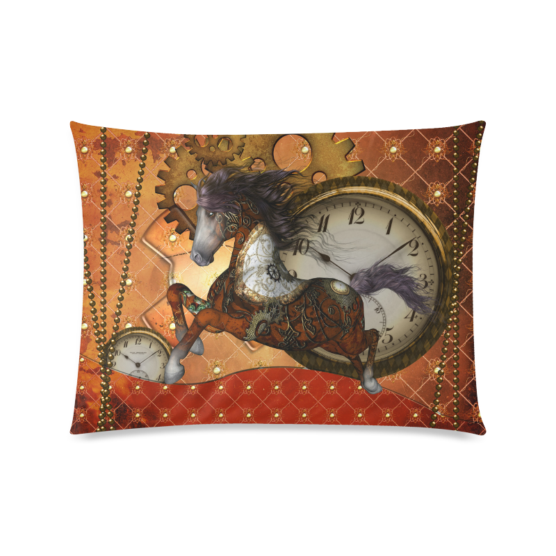 Steampunk, awesome steampunk horse Custom Zippered Pillow Case 20"x26"(Twin Sides)