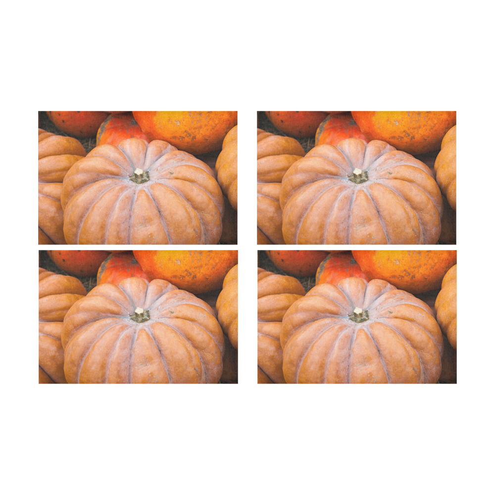 Pumpkin Halloween Thanksgiving Crop Holiday Cool Placemat 12’’ x 18’’ (Set of 4)