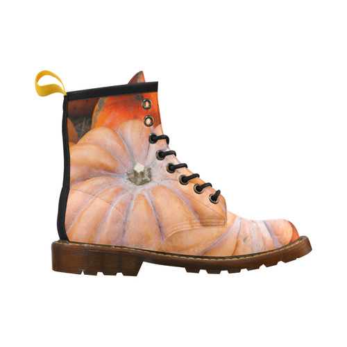 Pumpkin Halloween Thanksgiving Crop Holiday Cool High Grade PU Leather Martin Boots For Men Model 402H