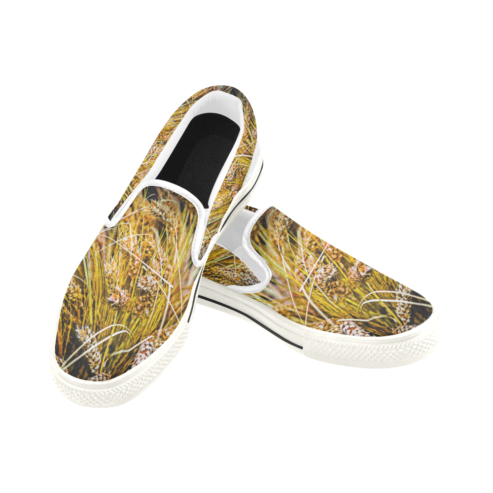 Grain Wheat wheatear Autumn Crop Thanksgiving Slip-on Canvas Shoes for Kid (Model 019)