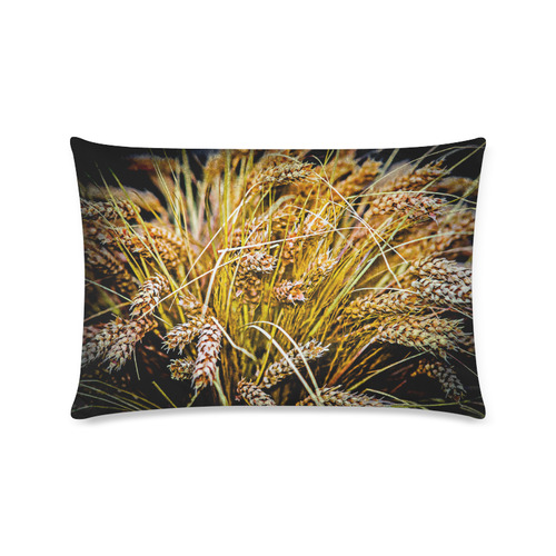 Grain Wheat wheatear Autumn Crop Thanksgiving Custom Rectangle Pillow Case 16"x24" (one side)