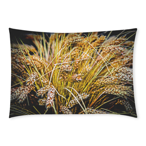 Grain Wheat wheatear Autumn Crop Thanksgiving Custom Rectangle Pillow Case 20x30 (One Side)