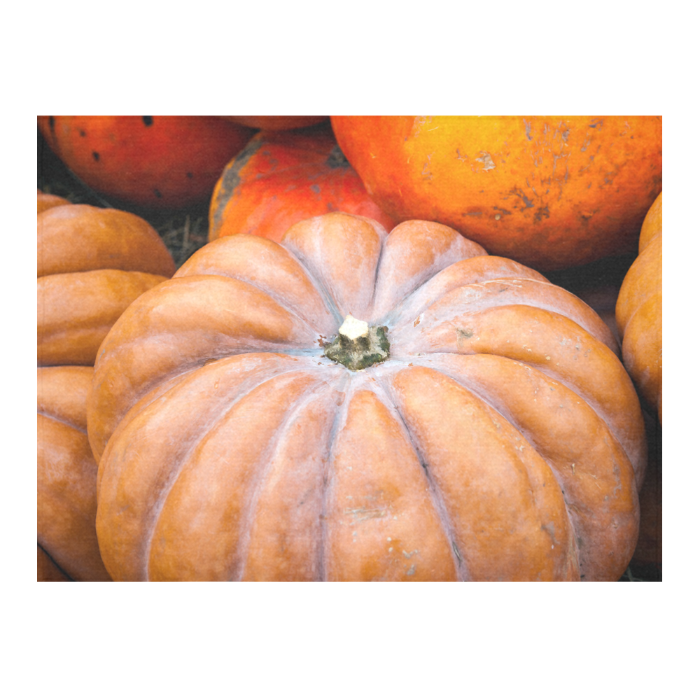 Pumpkin Halloween Thanksgiving Crop Holiday Fall Cotton Linen Tablecloth 52"x 70"