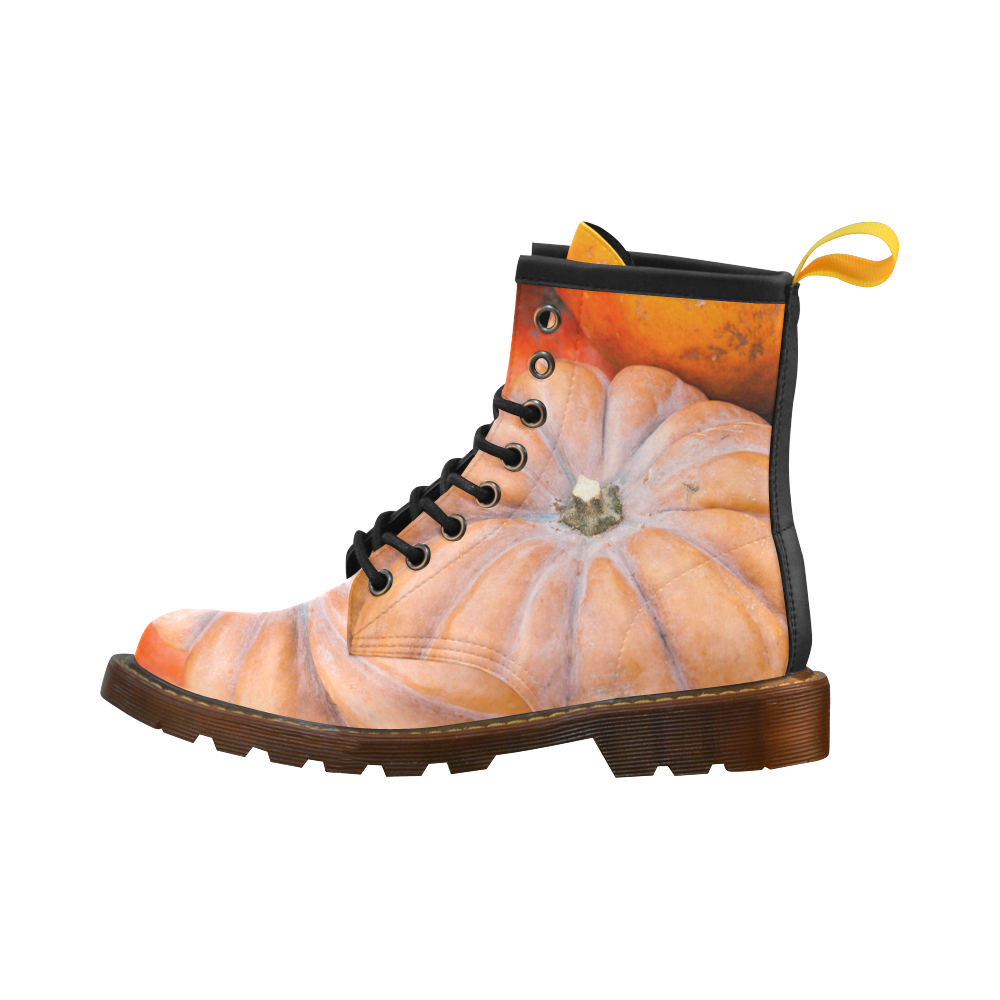 Pumpkin Halloween Thanksgiving Crop Holiday Cool High Grade PU Leather Martin Boots For Men Model 402H