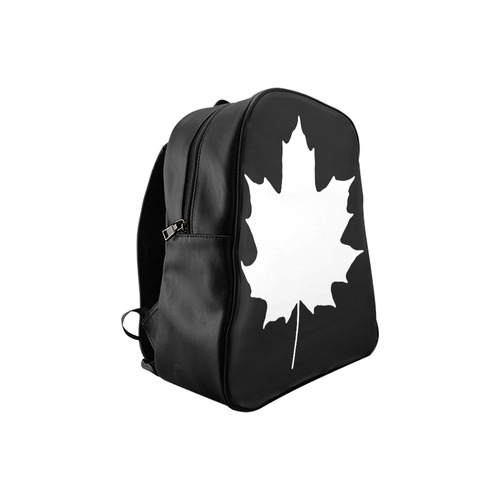 Maple Leaf Canada Autumn White Fall Flora Season School Backpack (Model 1601)(Small)