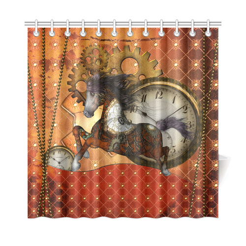 Steampunk, awesome steampunk horse Shower Curtain 72"x72"