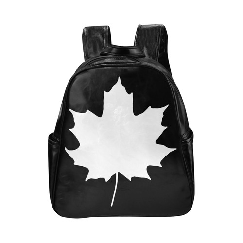 Maple Leaf Canada Autumn White Fall Flora Season Multi-Pockets Backpack (Model 1636)