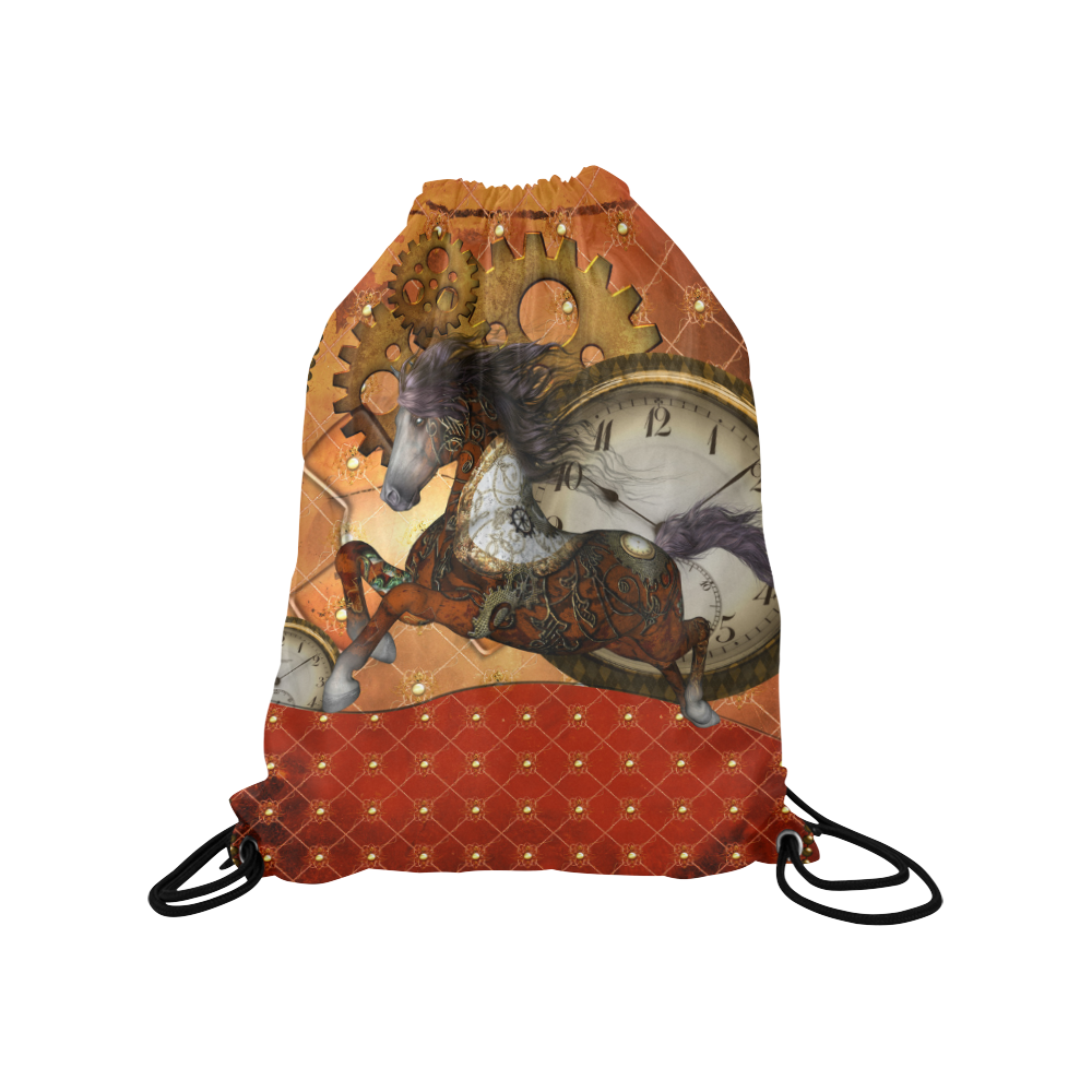 Steampunk, awesome steampunk horse Medium Drawstring Bag Model 1604 (Twin Sides) 13.8"(W) * 18.1"(H)