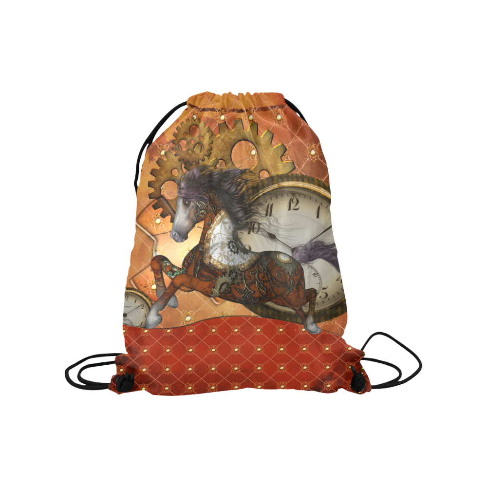 Steampunk, awesome steampunk horse Medium Drawstring Bag Model 1604 (Twin Sides) 13.8"(W) * 18.1"(H)