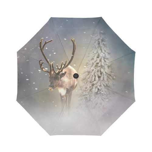 Santa Claus Reindeer in the snow Auto-Foldable Umbrella (Model U04)