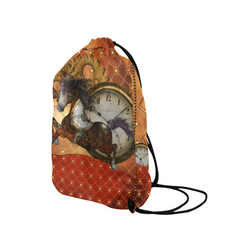 Steampunk, awesome steampunk horse Medium Drawstring Bag Model 1604 (Twin Sides) 13.8"(W) * 18.1"(H)