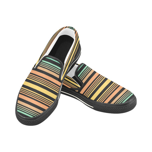 Summer Stripes Slip-on Canvas Shoes for Kid (Model 019)