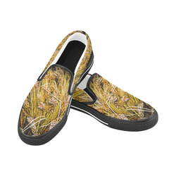 Grain Wheat wheatear Autumn Crop Thanksgiving Women's Slip-on Canvas Shoes/Large Size (Model 019)