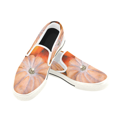 Pumpkin Halloween Thanksgiving Crop Holiday Cool Women's Slip-on Canvas Shoes/Large Size (Model 019)