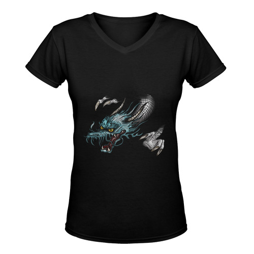 Dragon Soar Women's Deep V-neck T-shirt (Model T19)