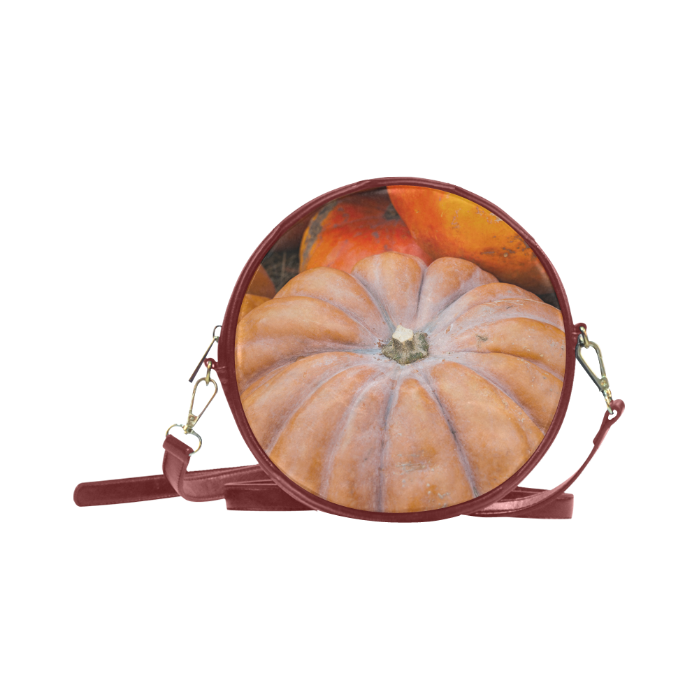 Pumpkin Halloween Thanksgiving Crop Holiday Cool Round Sling Bag (Model 1647)
