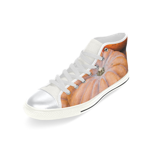 Pumpkin Halloween Thanksgiving Crop Holiday Cool High Top Canvas Women's Shoes/Large Size (Model 017)