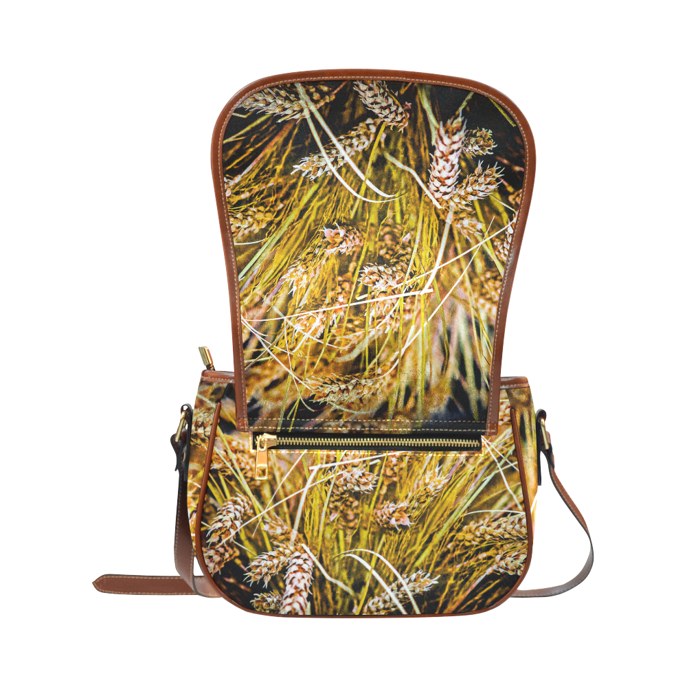 Grain Wheat wheatear Autumn Harvest Thanksgiving Saddle Bag/Small (Model 1649) Full Customization