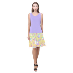 We love Unicorns Sleeveless Splicing Shift Dress(Model D17)