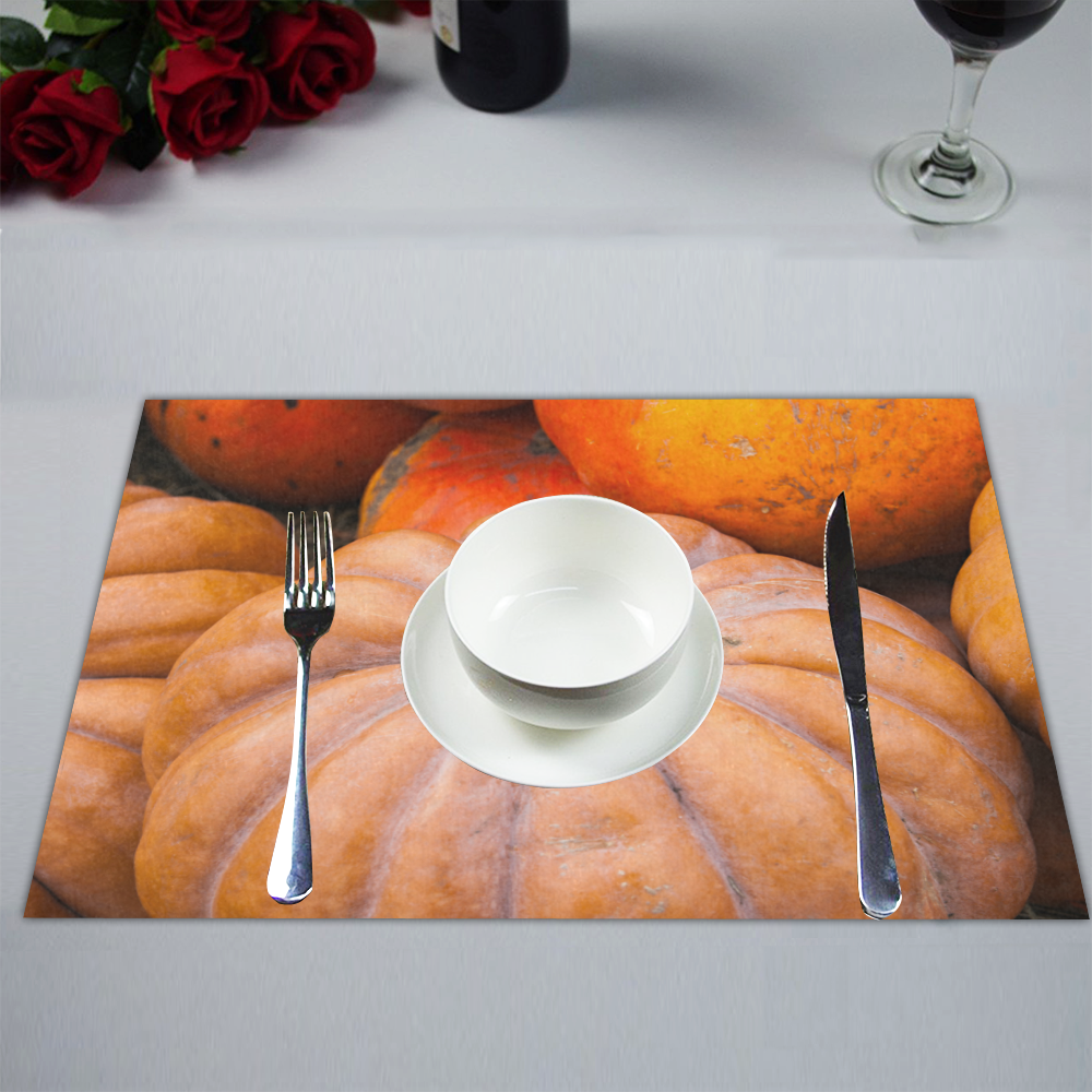 Pumpkin Halloween Thanksgiving Crop Holiday Cool Placemat 14’’ x 19’’ (Set of 2)