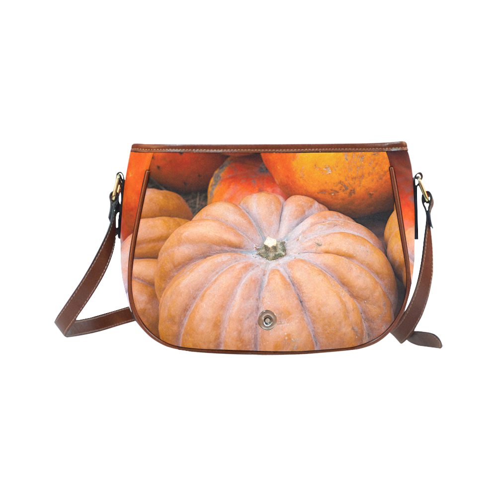 Pumpkin Halloween Thanksgiving Crop Holiday Cool Saddle Bag/Small (Model 1649) Full Customization