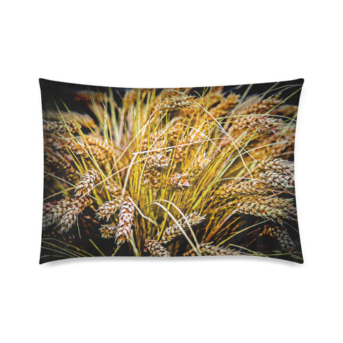 Grain Wheat wheatear Autumn Crop Thanksgiving Custom Zippered Pillow Case 20"x30"(Twin Sides)