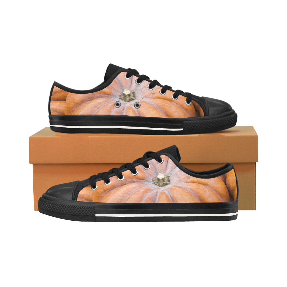 Pumpkin Halloween Thanksgiving Crop Holiday Cool Men's Classic Canvas Shoes/Large Size (Model 018)